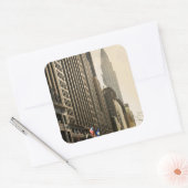 New York, E 42 St en Chrysler Building Vierkante Sticker (Envelop)