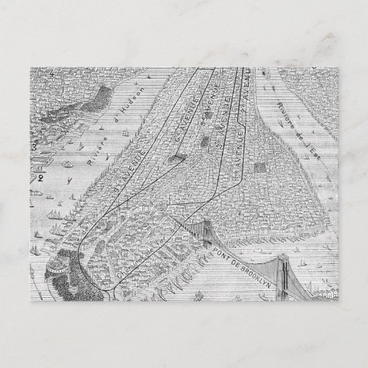 New York: El Train, C1878 Briefkaart (Voorkant)