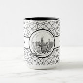 New York Elégant Motif Black Ringer 15oz Mug (Centre)