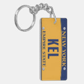 New York Empire State License Plate Art Custom Sleutelhanger (Voorkant Links)