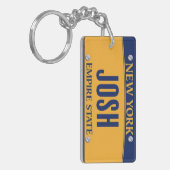 New York Empire State License Plate Art Custom Sleutelhanger (Voorkant Links)