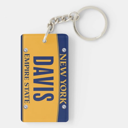 New York Empire State License Plate Art Custom Sleutelhanger (achterkant)