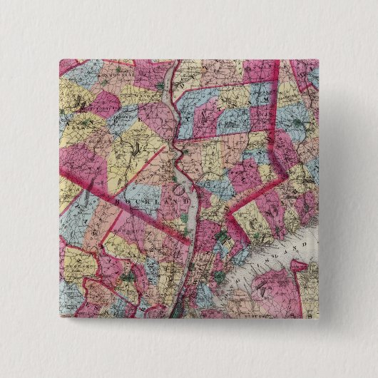 New York en omgeving Vierkante Button 5,1 Cm (Voorkant)