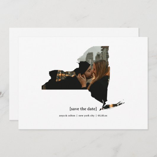 New York Enregistrer le Carte photo de date (Devant / Derrière)