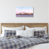 New York Evening Skyline Canvas Afdruk (Insitu (Slaapkamer))