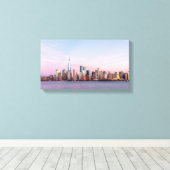 New York Evening Skyline Canvas Afdruk (Insitu (Houten vloer))