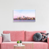 New York Evening Skyline Canvas Afdruk (Insitu (Woonkamer))