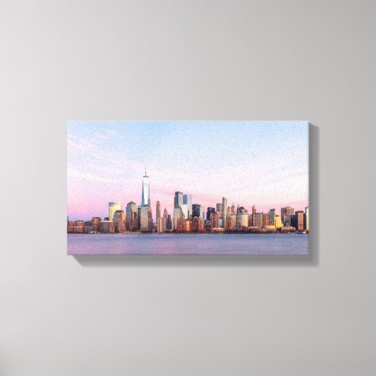 New York Evening Skyline Canvas Afdruk (Voorkant)