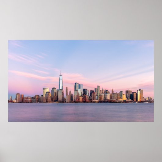 New York Evening Skyline Poster (Voorkant)