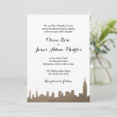 New York Faux Gold Invitation Kaart (Staand voorkant)