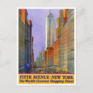 New York Fifth Avenue Shopping Street  Briefkaart