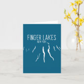 New York Finger Lakes Map Design  Kaart (Gele Bloem)