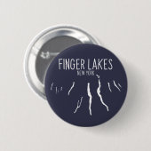 New York FInger Lakes Map Design Ronde Button 5,7 Cm (Voorkant /achterkant)