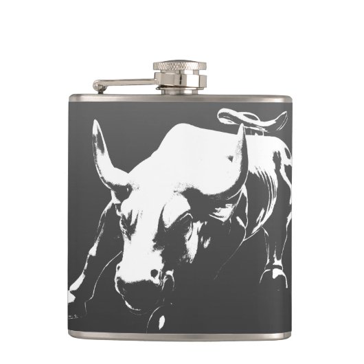 New York Flasks NYC Souvenir Bull Statue Flask Heupfles (Voorkant)