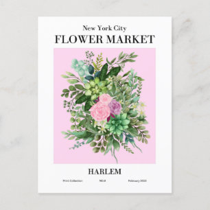 New York Flower Market, Harlem Briefkaart