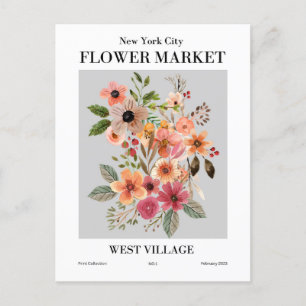 New York Flower Market, West Village Carte postale