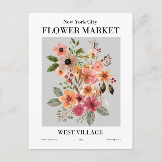 New York Flower Market, West Village Carte postale (Devant)