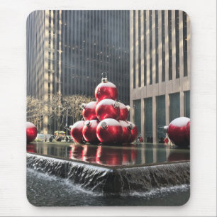 New York fotografie kerstdecoratie sneeuw Muismat