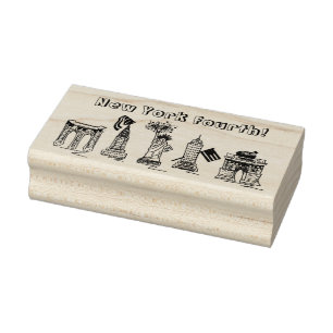 New York Fourth NYC Patriotic Julth Landmarks Rubberstempel