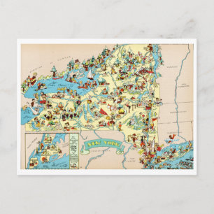 New York Funny Map Briefkaart