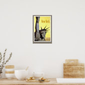 New York gele achtergrond Poster (Keuken)