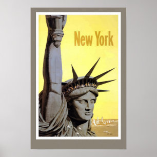 New York  gele achtergrond Poster