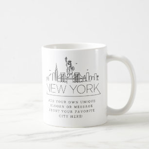 New York gestileerde Skyline  Aangepaste slogan Koffiemok