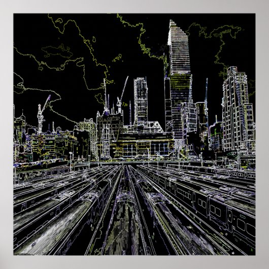 New York getekend Poster (Voorkant)