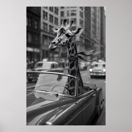 New York Giraffe Poster (Voorkant)