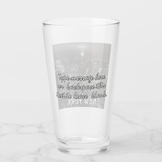 New York Glasses - Gepersonaliseerde New York Souv Glas (Achterkant)