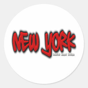 New York Graffiti Ronde Sticker