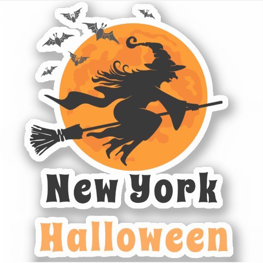 New York Halloween Witch Sticker (Voorkant)