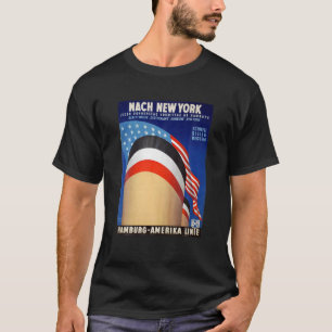 New York Hamburg Duitsland Amerika stoomschip lijn T-shirt