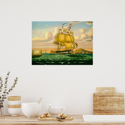 New York Harbour - Thomas Chambers Fine Art Poster (Keuken)