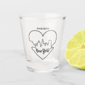 New York Heart, aangepaste naam shot glass Shot Glas (Voorkant)