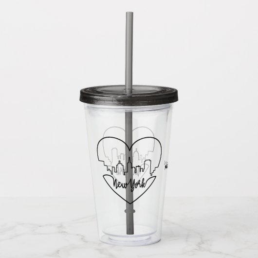 New York Heart, aangepaste tumbler Acryl Drinkbeker (Voorkant)