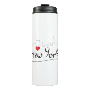 New York, Heart, Manhattan, Cool Thermosbeker
