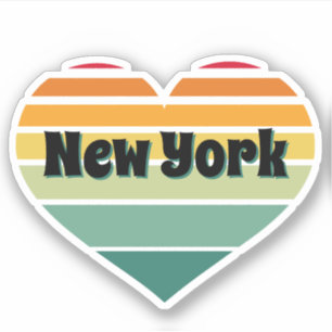 New York Heart Retro Style Sticker