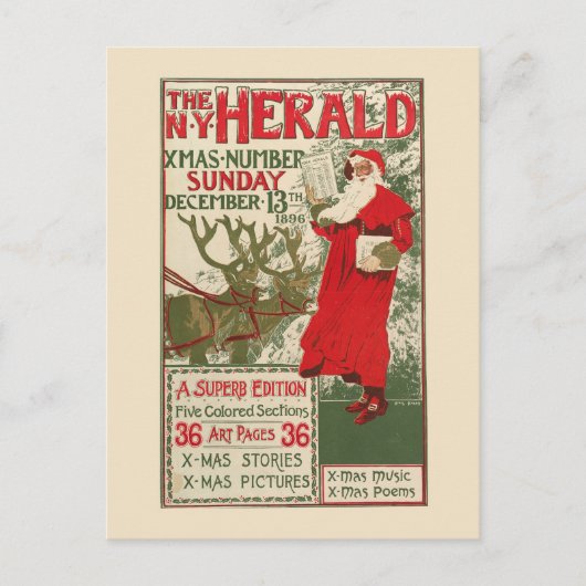  New York Herald Christmas Edition Briefkaart (Voorkant)