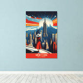 New York: het hart van innovatie Canvas Afdruk (Insitu (Houten vloer))