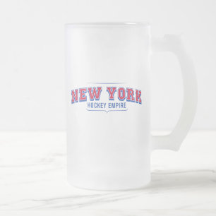 New York Hockey Empire 16 oz Frosted Glass Mok
