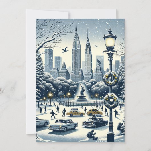New York Holiday Elegance - Carte personnalisable. (Devant)
