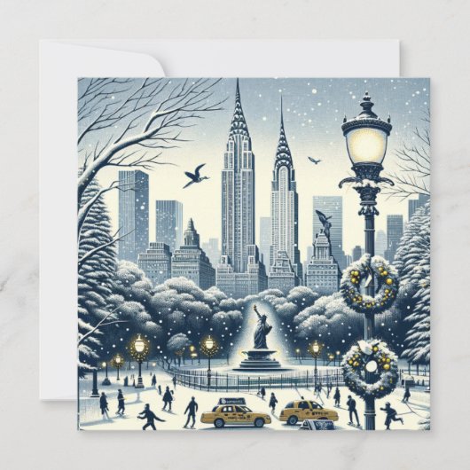 New York Holiday Elegance -  Kerstmis Kaart (Voorkant)