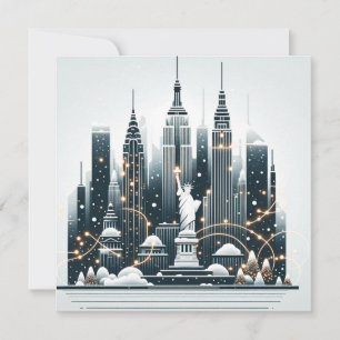 New York Holiday Elegance -  Kerstmis Kaart