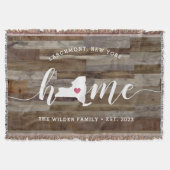 New York Home State Personalized Wood Kijk uit Deken (Voorkant)