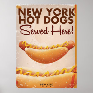 New York Hot Dog Vintage poster