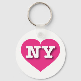 New York Hot Pink Heart - Ik hou van NY Sleutelhanger