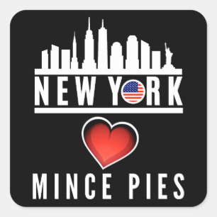 New York houdt van Mince Pies stadsgezicht Vierkante Sticker
