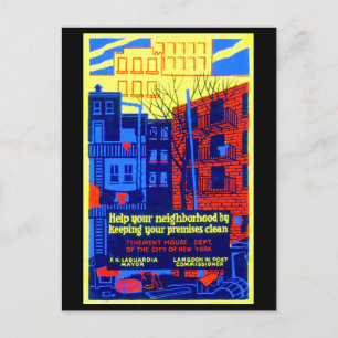  New York Huisvesting Poster Feestdagenkaart