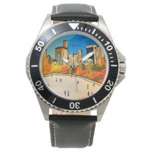 New York Ice Rink Central Park Horloge